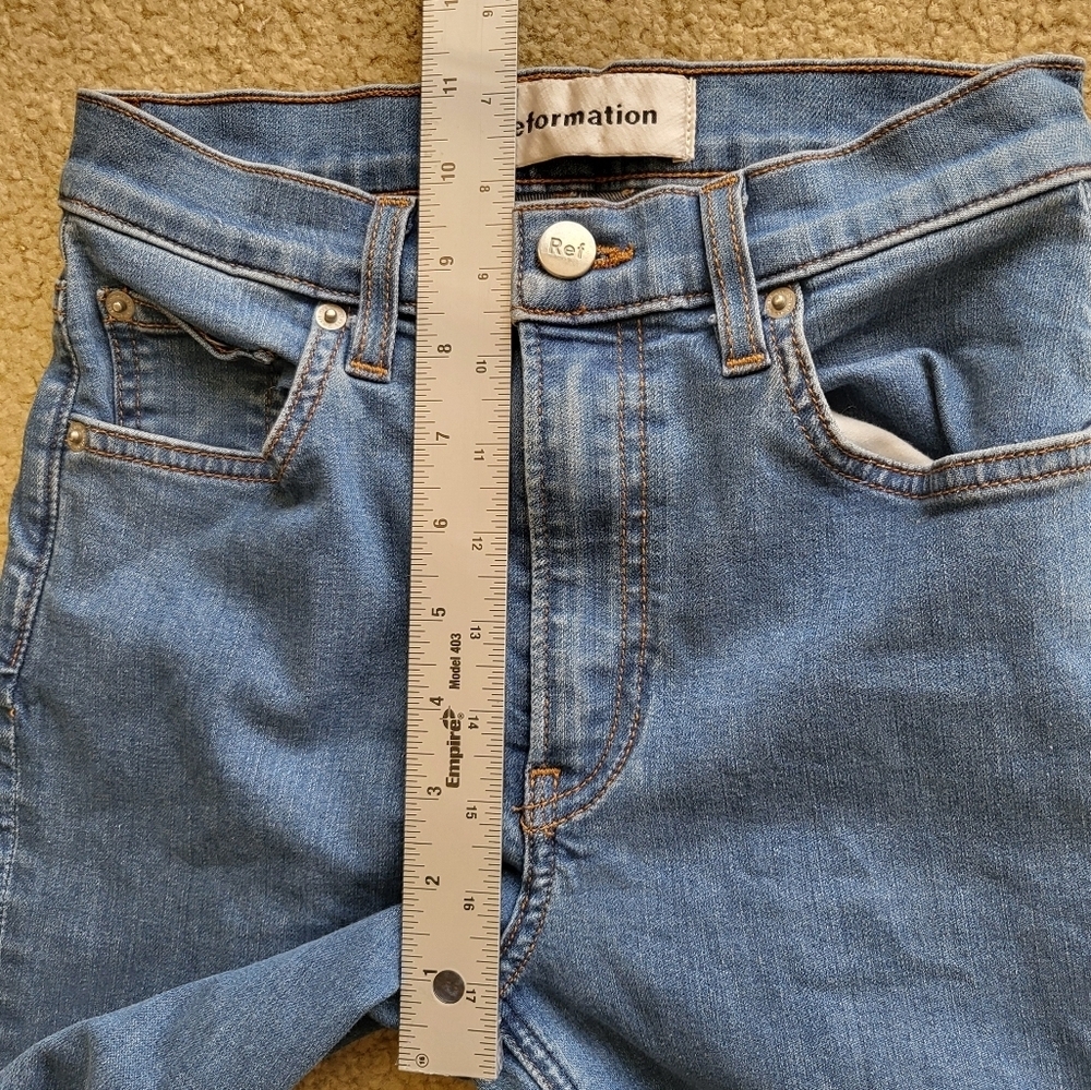 Reformation Blue high Skinny Jeans Stretchy Fit - Picture 6 of 10